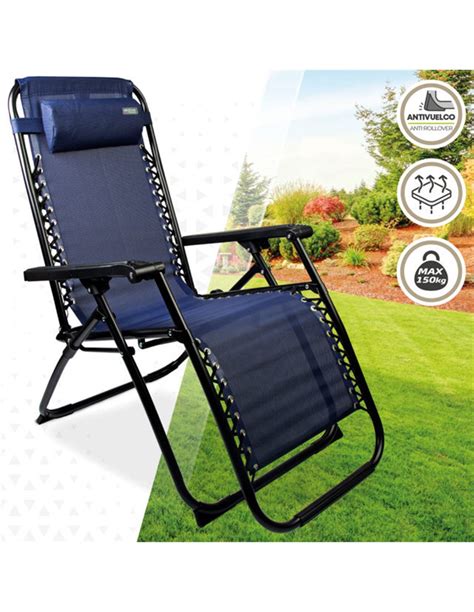 Tumbona Gravedad Cero Azul Reclinable Y Plegable Aktive Beach