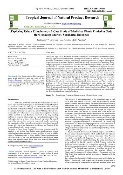 PDF Exploring Urban Ethnobotany A Case Study Of Medicinal Plants