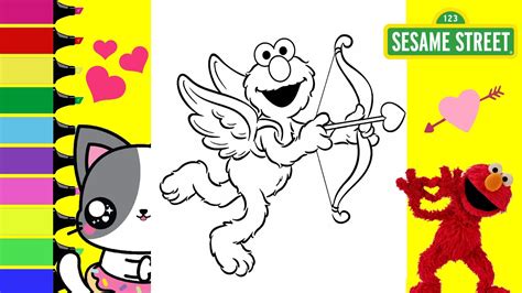 Coloring Elmo Valentine S Day Sesame Street Youtube