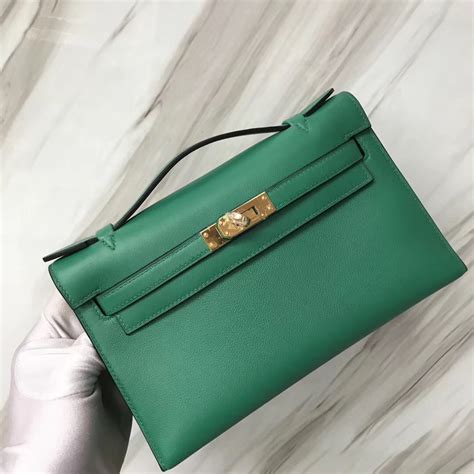 Hermes Minikelly Pochette Swift Calfskin U Vert Verigo Herm S