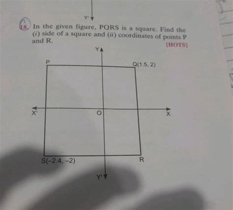 18 In The Given Figure PQRS Is A Square Find The I Side Of A Square