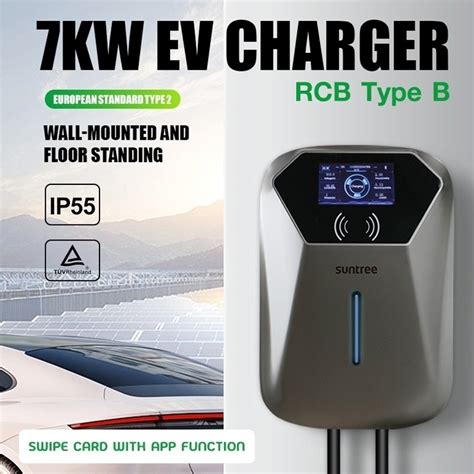 Suntree EV Charger 7KW 32A 4 3 Inch LCD Type 2 Built In Protection