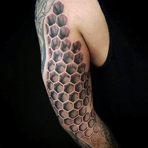 Honeycomb Tattoo Designs For Men Honeycomb Tattoo Hexagon Tattoo