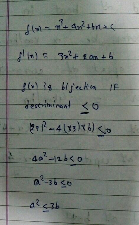 The Mapping F R → R Given By Fx X3 Ax Bx C Is A Bijection