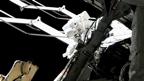 NASA astronauts venture out on all-female spacewalk