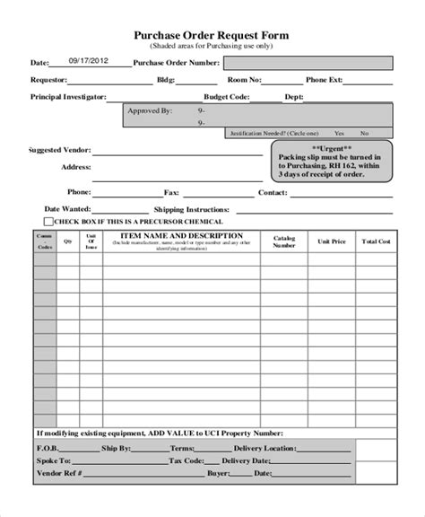 Shipping Request Form Excel Sample Excel Templates