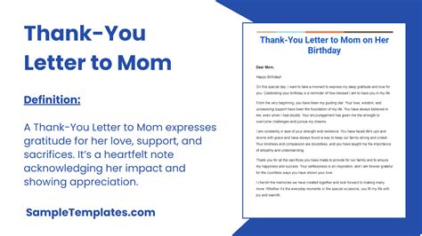 Free Sample Thank You Letter To Mom In Word Pdf