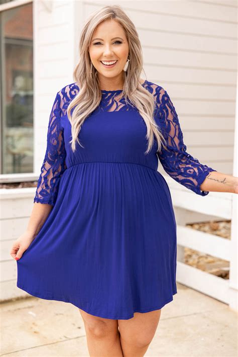 Royal Blue Lace Dress Plus Size