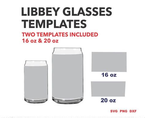 Libbey Can Template Libbey Glass Wrap Template Svg Libbey 16oz