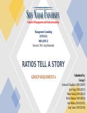 Ratios Tell A Story Group Pptx School Of Management And