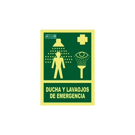 Señal Ducha Y Lavaojos De Emergencia Material Pvc 1 1 Mm Fotolumi