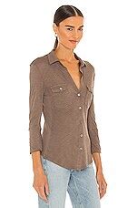 James Perse Contrast Panel Shirt In Hazel Revolve