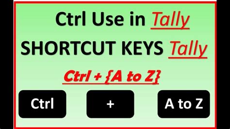 Ctrl Use In Tally A To Z Keyboard Shortcut Key In Tally Shortcut