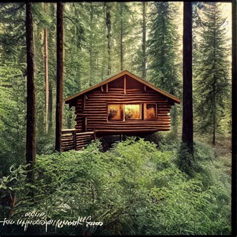 Cabin In The Woods Pine Trees Hyper Realistic Stable Diffusion