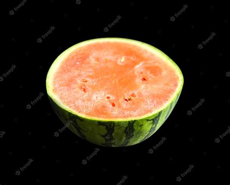 Premium Photo | Watermelon slice isolated on black background