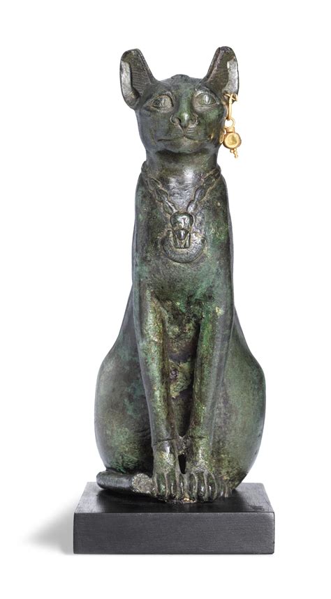 Bonhams An Egyptian Bronze Seated Cat