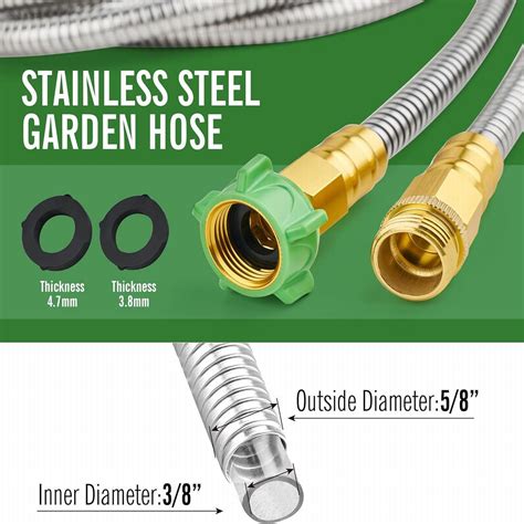 304 Stainless Steel Garden Hose With Female To Male Metal Connector