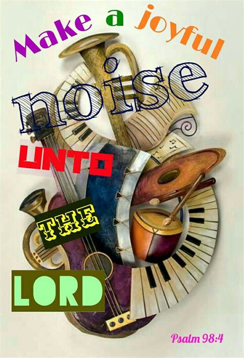 A Musical Instrument With The Words Make A Joyful Noise Into Lord