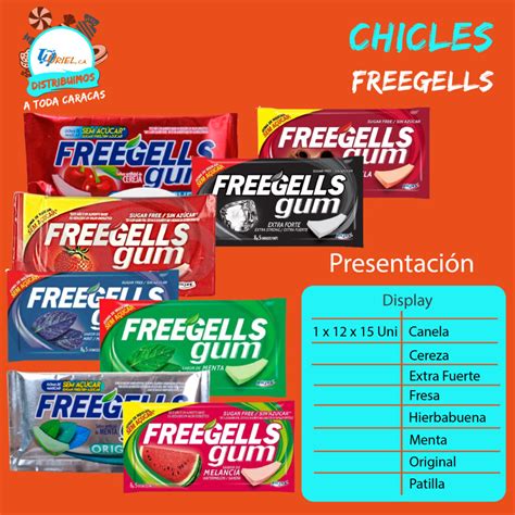 Chicles Freegells Display Distribuidora Uriel Ca Confitería