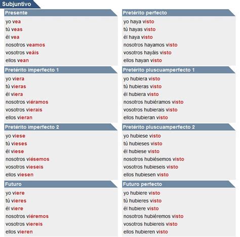 Conjugaci N Del Verbo Ver Spaans