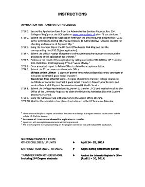 Fillable Online Coe Upd Edu Shiftingtransfer Forms Requirements