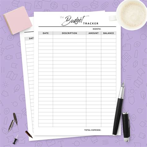 Personal Monthly Expense Tracker Template Printable Pdf