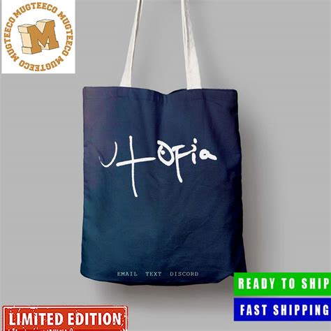 Travis Scott Utopia Album Logo Canvas Leather Tote Bag - Mugteeco