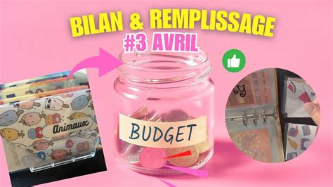 Enveloppe Budget Bilan Avril Et Remplissage Youtube