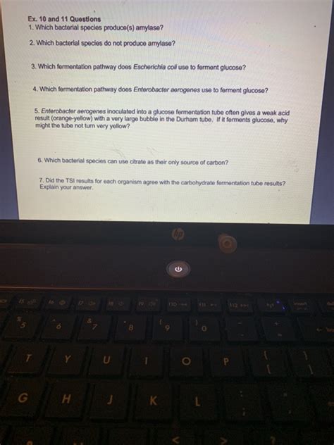 Solved Ex. 10 and 11 Questions 1. Which bacterial species | Chegg.com 