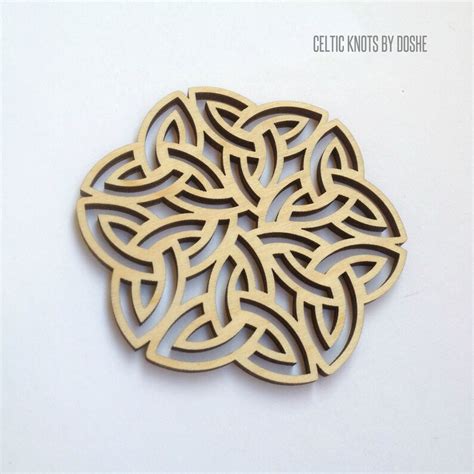 Celtic Knot 7 Laser Engraved Wood Ornament Etsy