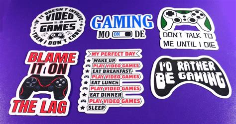 Set Of 6 Gamer Stickers Gaming Sticker Pack Gamer Sticker Etsy