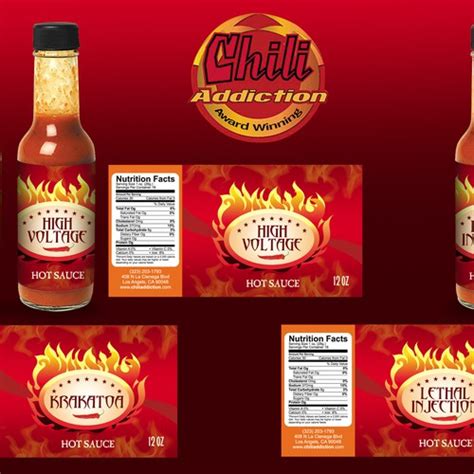 Hot Sauce Bottle Labels For Chili Addiction Print Or Packaging Design Contest