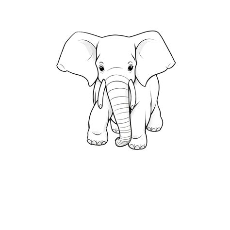 Copia El Juego De Imágenes Para Niños Y La Página Para Colorear Con Un Lindo Elefante Png