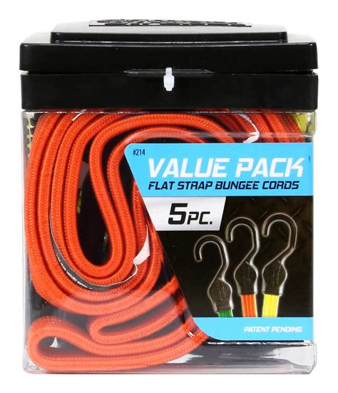 Certified Flat Strap Bungee Cord Kit For Light Duty Use Assorted