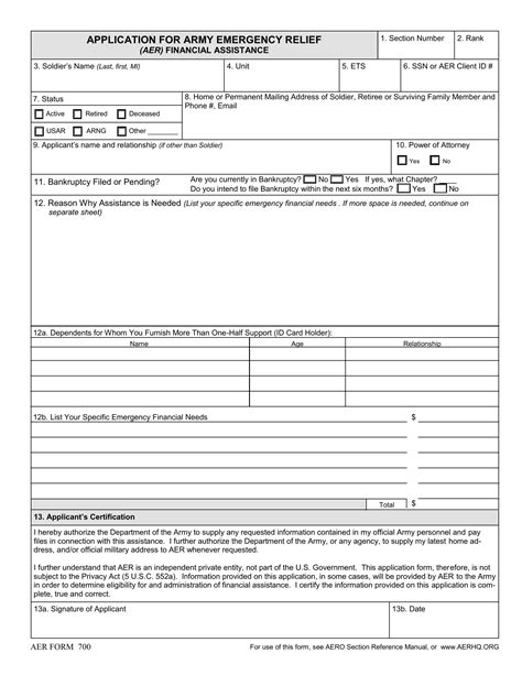 Aer Form 700 Fill Out Printable PDF Forms Online