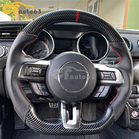 HYDRO DIP Carbon Fiber Steering Wheel Fit For 2018 2023 Ford Mustang GT