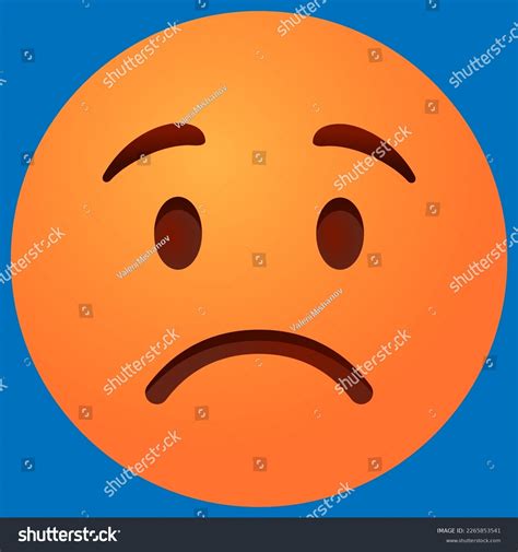 Emoji Frowning Face Vector Illustration Stock Vector Royalty Free 2265853541 Shutterstock