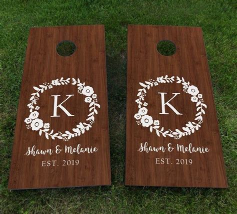 Monogram Wedding Cornhole Decal Custom Wedding Sign Diy Wedding Decor