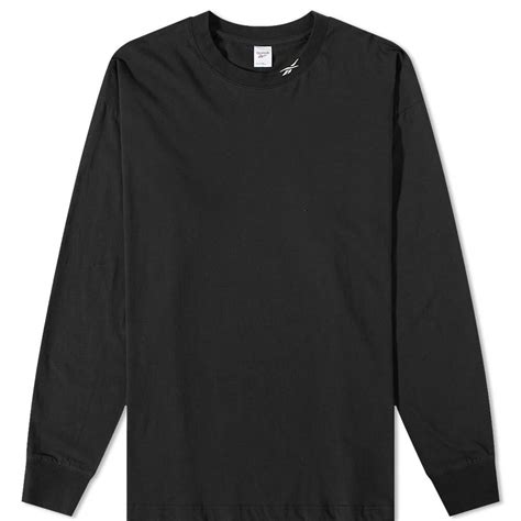 Reebok Mens Long Sleeve Classic Wde T Shirt In Black Reebok