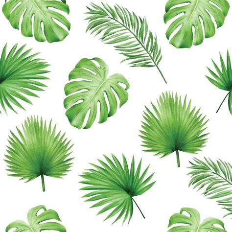 Seamless Pattern Tropical Leaf Watercolor 17065936 Vector Art At Vecteezy