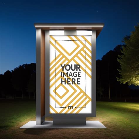 Vertical Billboard Mockup Generator At Night Time Mediamodifier