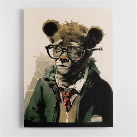 Bear in Glasses Wall Art