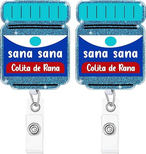 Amazon Pcs Sana Sana Colita De Rana Badge Reel Holder Cute Blue