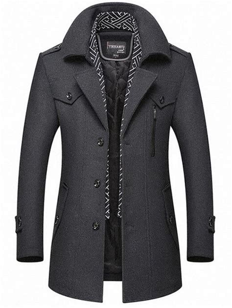 Sobretudo Masculino Cinza L Batida Gola Compre Agora Online