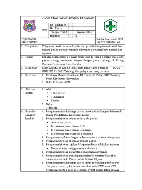 Sop Alur Pelayanan Ruang Bersalin Pdf