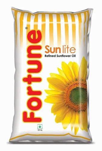 Liter Poly Unsaturated Fortune Sunflower Oil Packaging Type Pouched