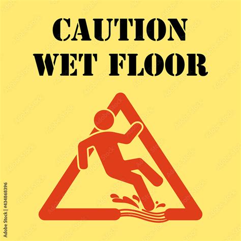 Wet Floor Caution Sign Wet Floor Sign Yellow Triangle With Falling