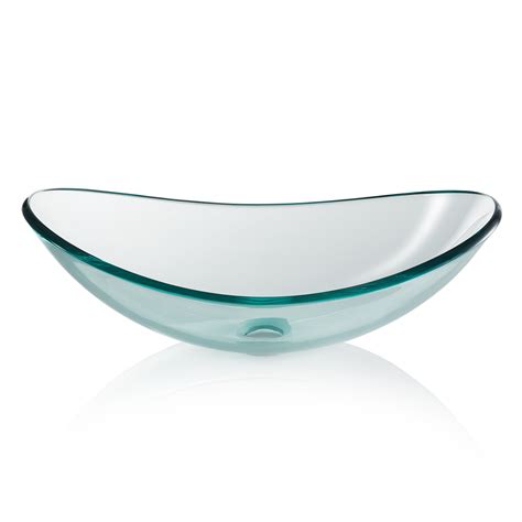 Miligore Modern Glass Vessel Sink Above Counter Bathroom Vanity Basin