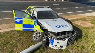 Psni Officer Injured After Car Rammed Off Motorway Bbc News