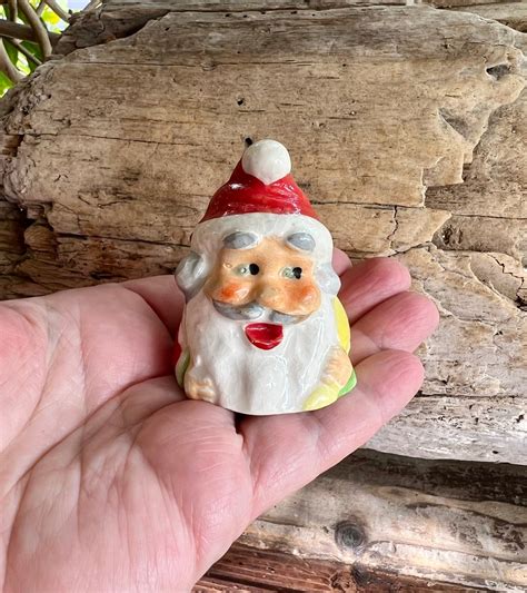 Vintage Mcm Santa Bell Christmas Ornament Retro Santa Ornament Post